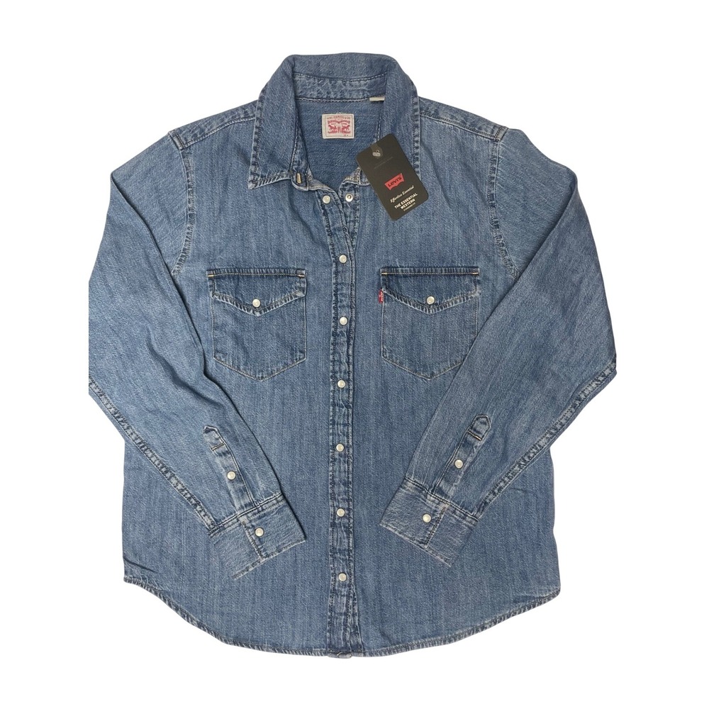Levi's Classic Western Pearl Snap Denim Shirt Women's Medium